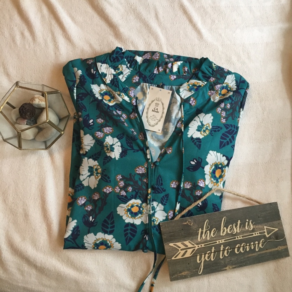 Boho Style Green Floral Tunic/Dress